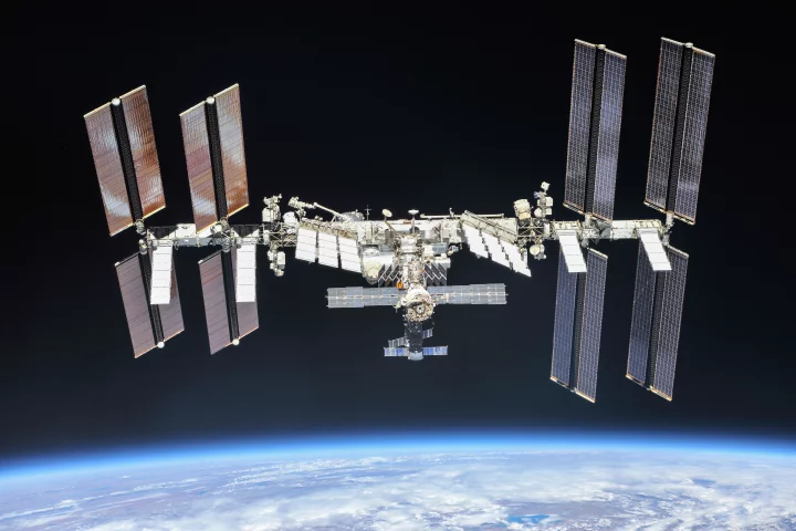 The International Space Station as seen by the crew of Expedition 56 on October 4, 2018