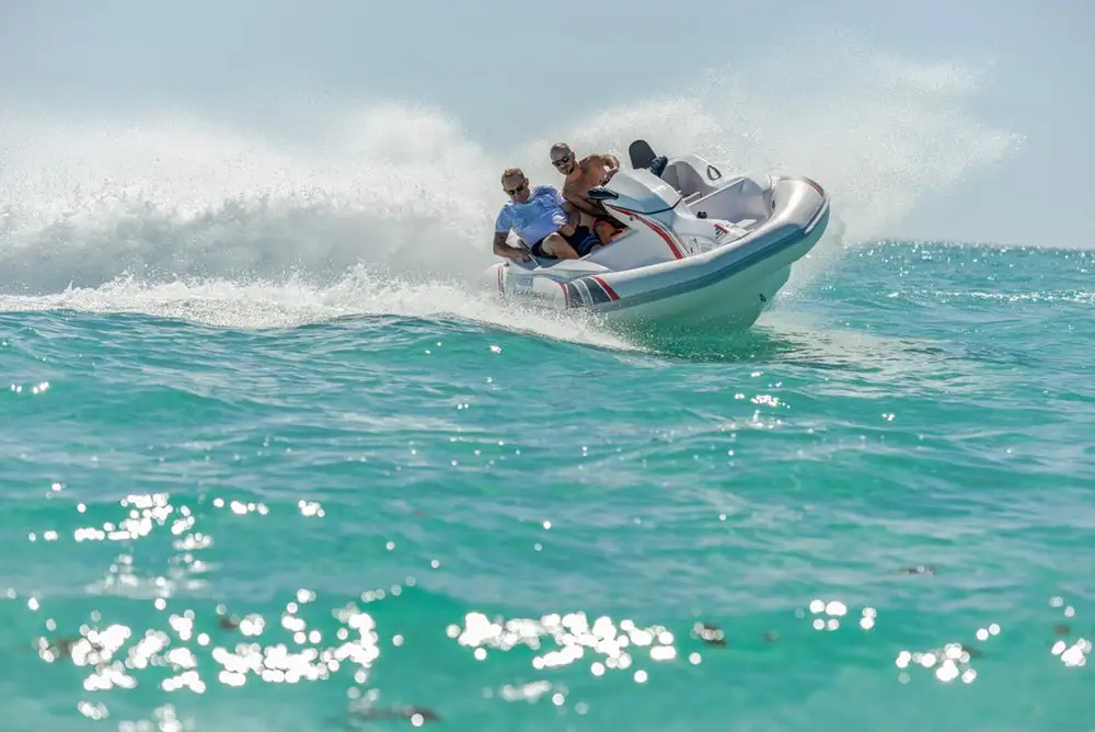 The Seakart 335 has a top speed around 45 mph