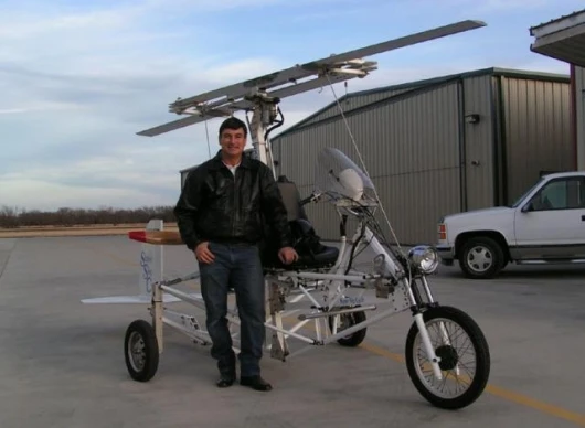 Larry Neal with his revolutionary Super Sky Cycle
