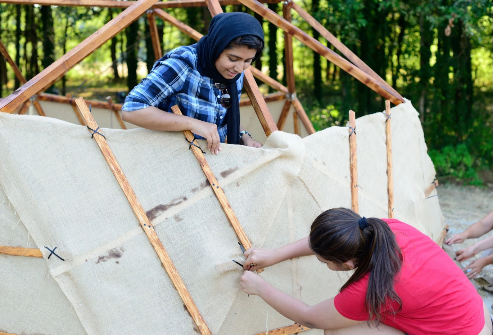 Workers toil away at Domaine de Boisbuchet