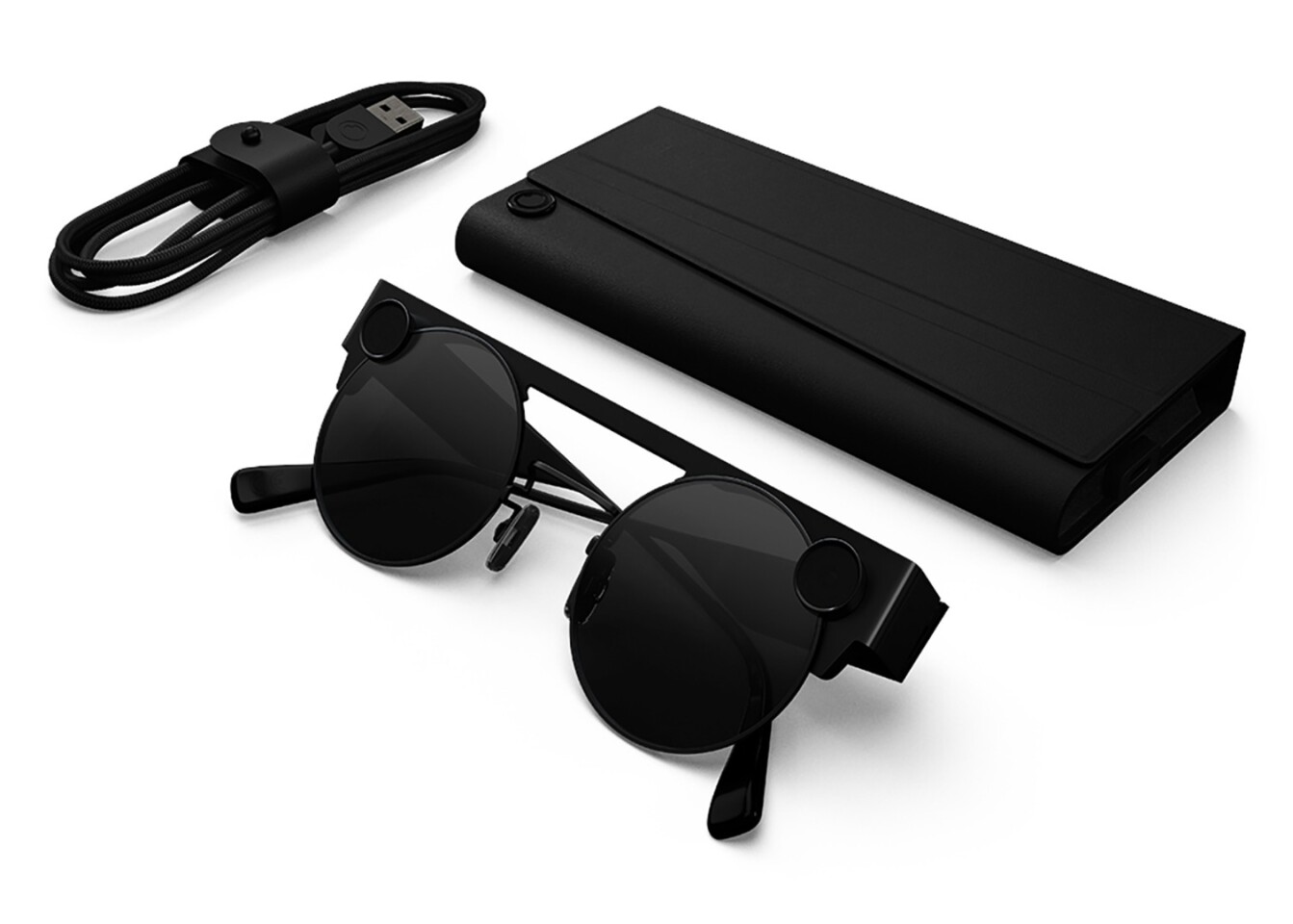 You get a charging cable and a charging case with the Snapchat Spectacles 3