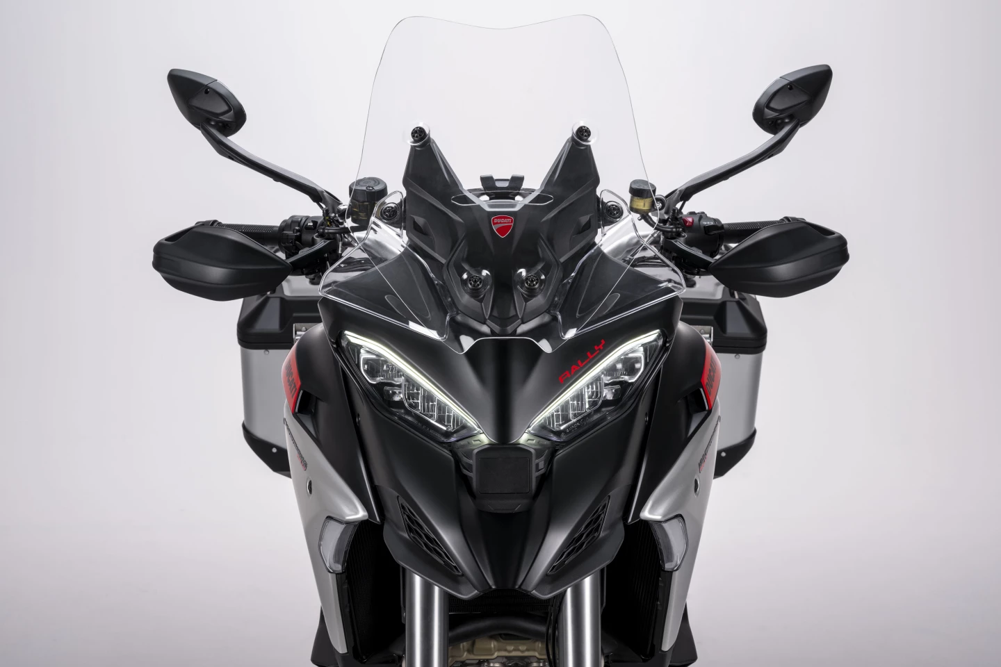 Bosch's front radar sensor is positioned between the headlights of the 2023 Ducati Multistrada V4 Rally