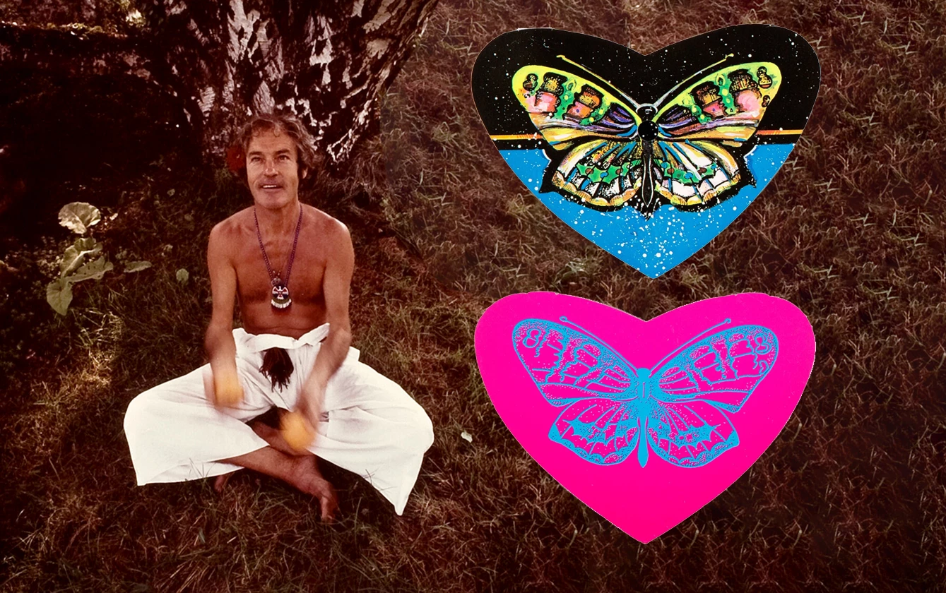 Timothy Leary became a well-known advocate for LSD and other psychedelic drugs during the 1960s, coining the catchphrase "turn on, tune in, drop out." Those heart-shaped cards are samples of his famous LSD-infused business cards printed on blotting paper. Opinion on Leary is understandably polarized, ranging from "a hero of American consciousness" by Allen Ginsberg and "brave neuronaut" by Tom Robbins while President Richard Nixon famously called Leary "the most dangerous man in America". Four of Leary's Personal Psychedelic LSD Blotter Greeting Cards sold for $5,000 in November 2021.