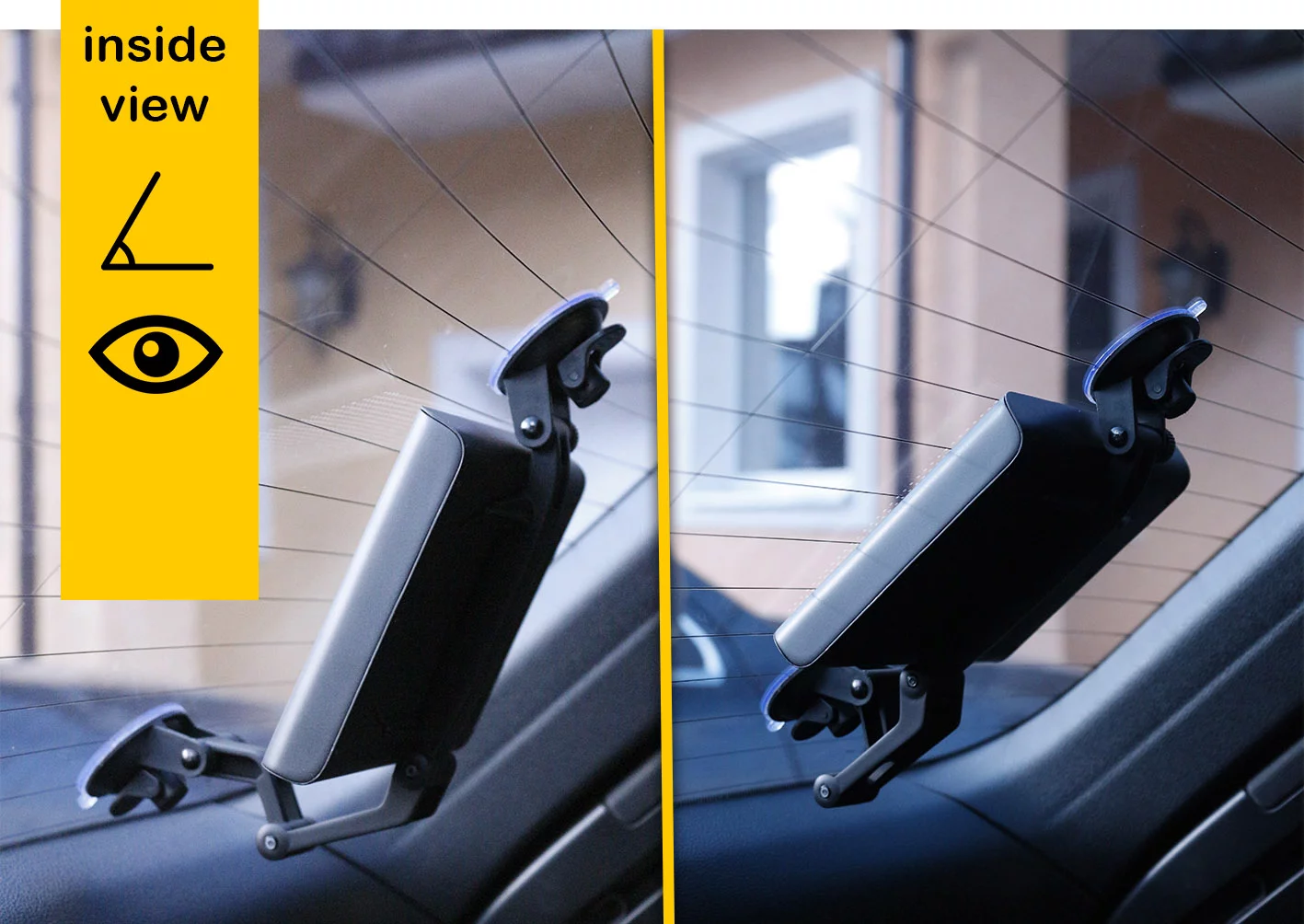 the Mojipic bracket allows adjustment of the device's position for optimal viewing