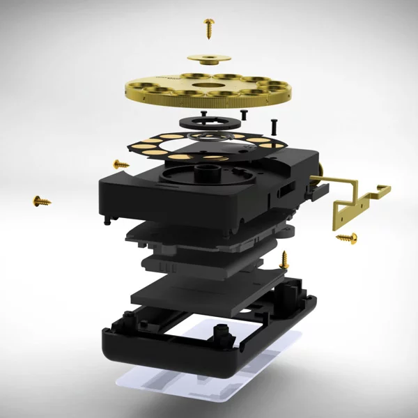 The Rotary Mechanical Smartphone has all the features of a regular smartphone, but it resembles a vintage rotary dial telephone (Photo: Richard Clarkson)