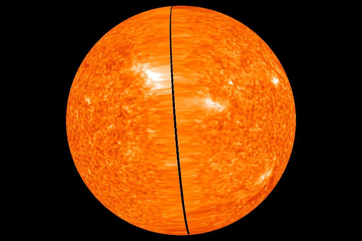 Image of the far side of the Sun taken on February 2, 2011 when there was still a small gap between the STEREO Ahead and Behind data - the gap is now closed (Image: NASA)