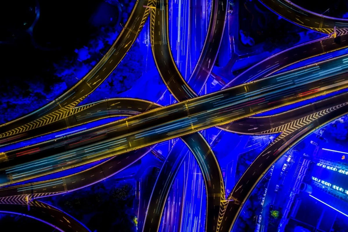 Busy Night Traffic on the flyover
