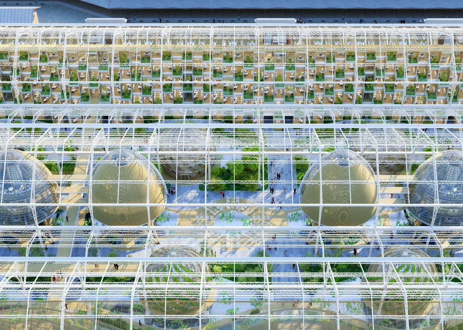 These raised pod-like buildings would be located within Tour & Taxis' existing Marine Terminal