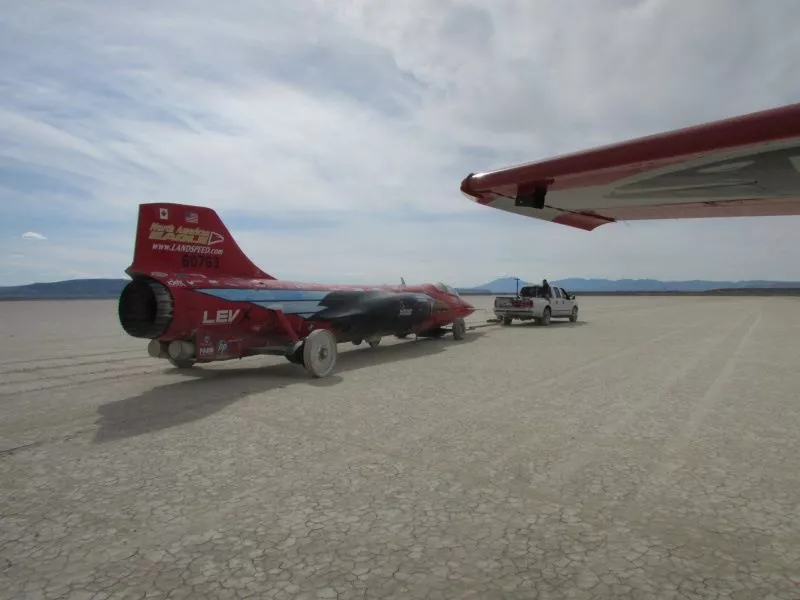 The Eagle being towed out for its second record breaking run