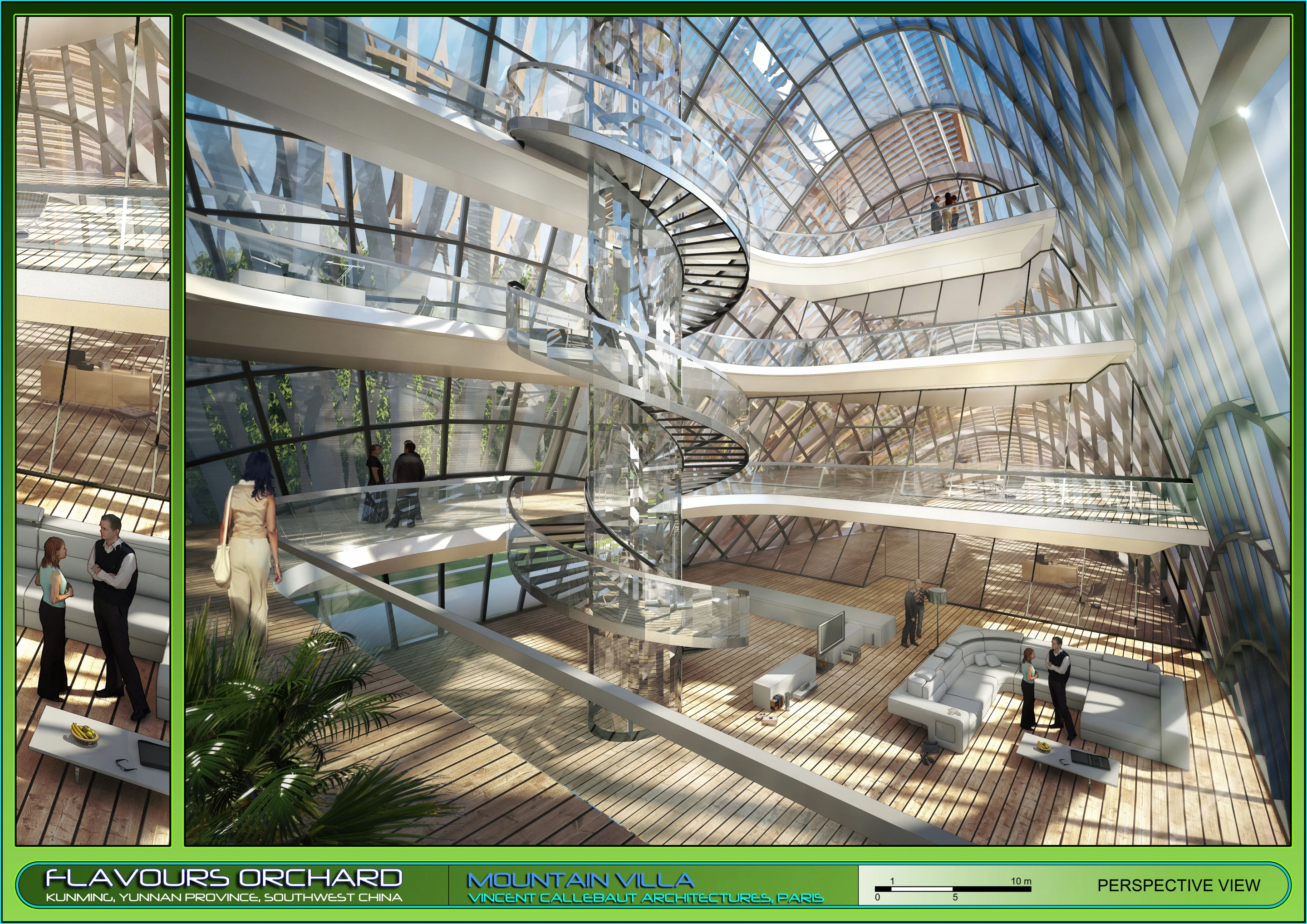 Mountain Villa main interior view (Image: Vincent Callebaut Architectures)