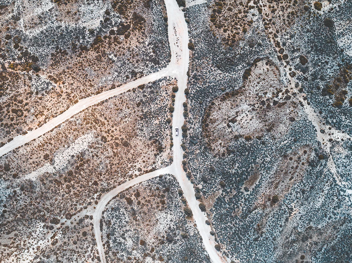 The Long Journey series documents Kevin Krautgartner's travels to remote locations. Each image captures a snap of the car by drone in a stunning variety of different landscapes (Credit: Kevin Krautgartner Behance (CC BY-NC-ND 4.0))