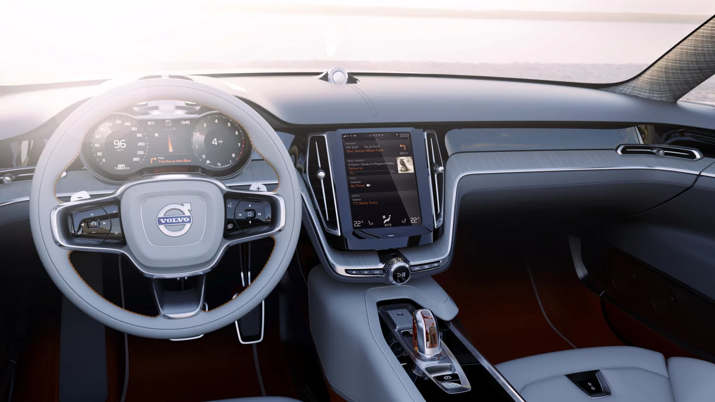 This is Volvo's first concept vehicle to showcase the new interior design language and the new oversized tablet
