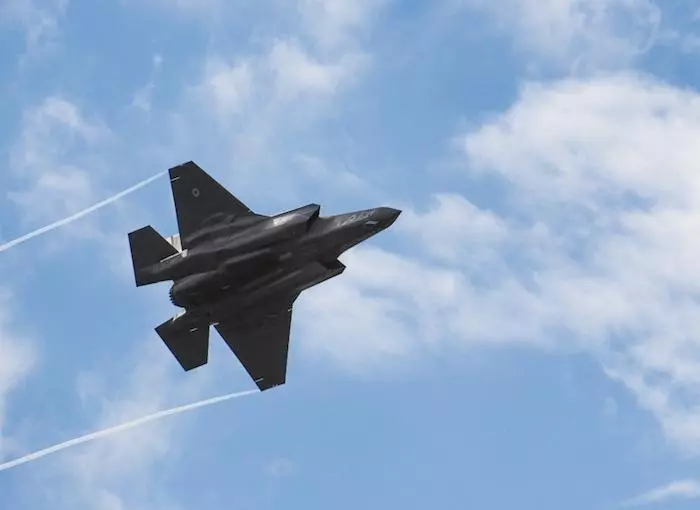 Lockheed Martin had its F-35 hover in front of the crowd