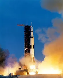 Apollo 13 launches from Kennedy Space Center, April 11, 1970.