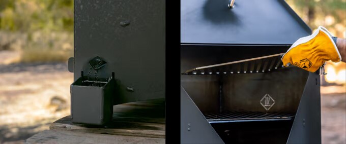 The KivaKube's BBQ grates and griddle are easy to remove and clean