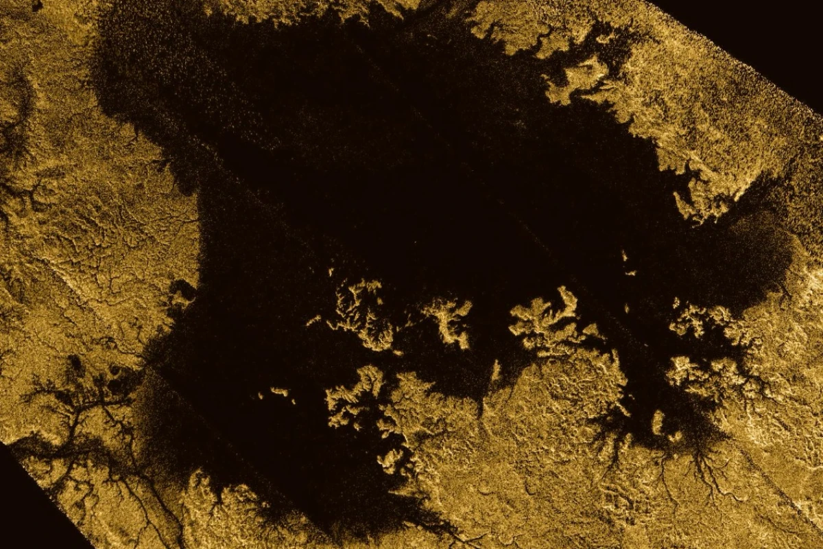 Cassini image of Ligeia Mare – the second largest hydrocarbon sea present on the surface of Titan