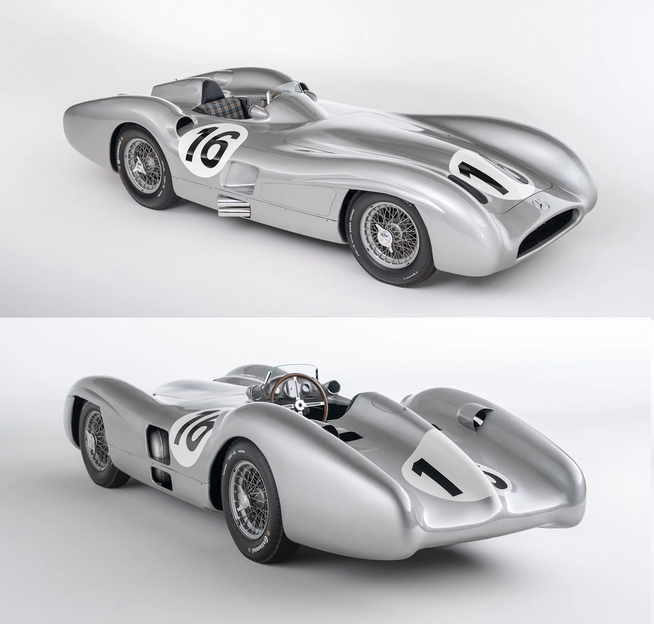 The Mercedes W196R Stromlinienwagen was developed in a wind tunnel and it shows. It is gorgeous from any angle