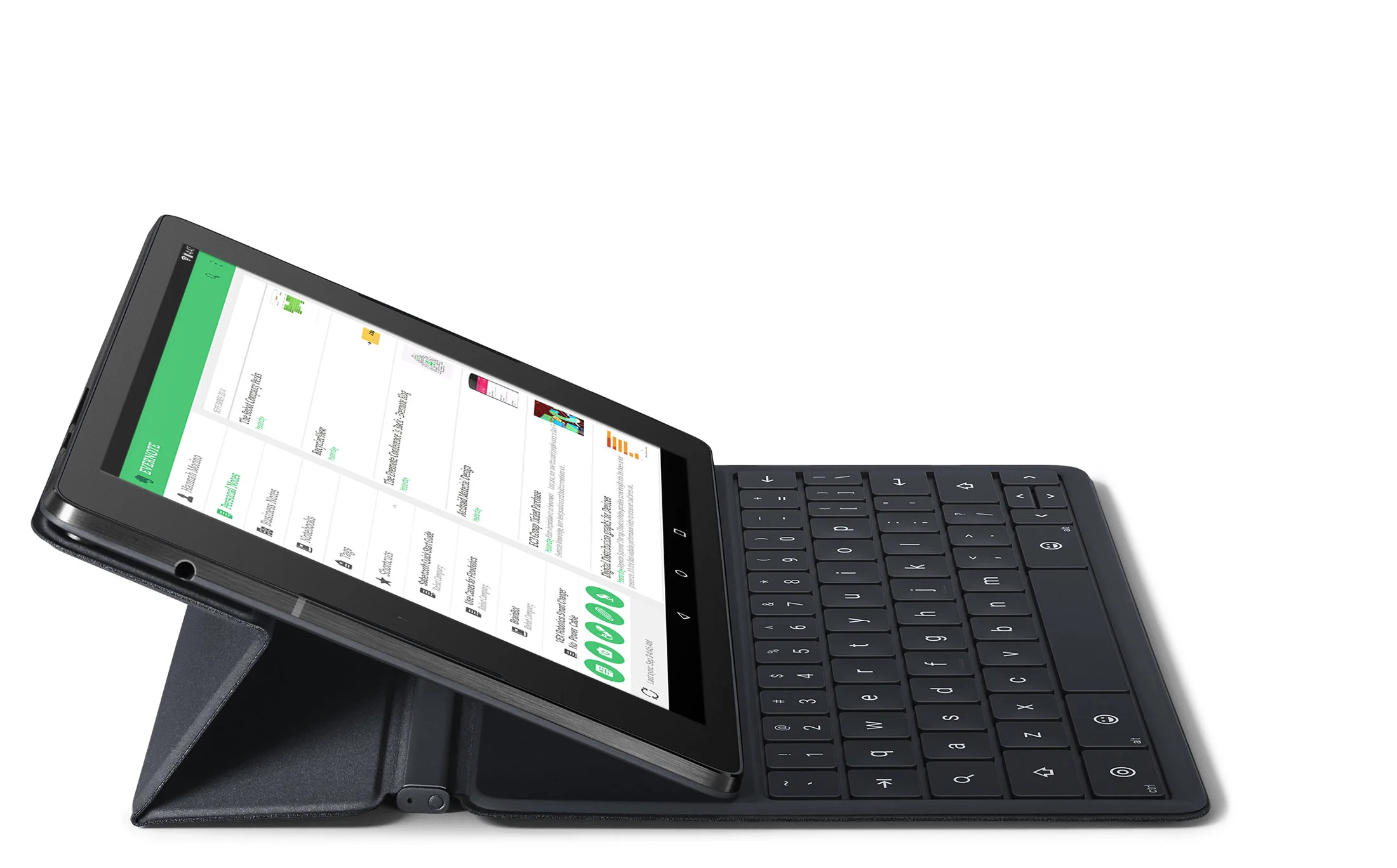 The Nexus 9 and keyboard folio in 'low' position
