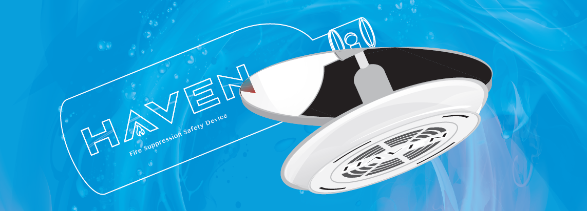 The Haven fire safety system easily installs in the ceiling