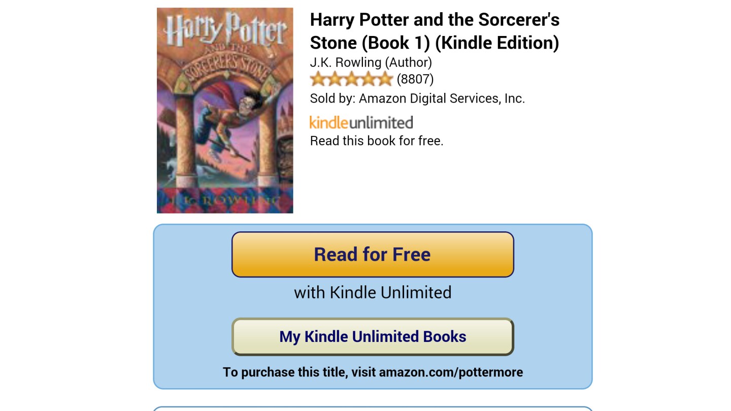 Though the selection only goes so far, it does include classics like the Harry Potter series