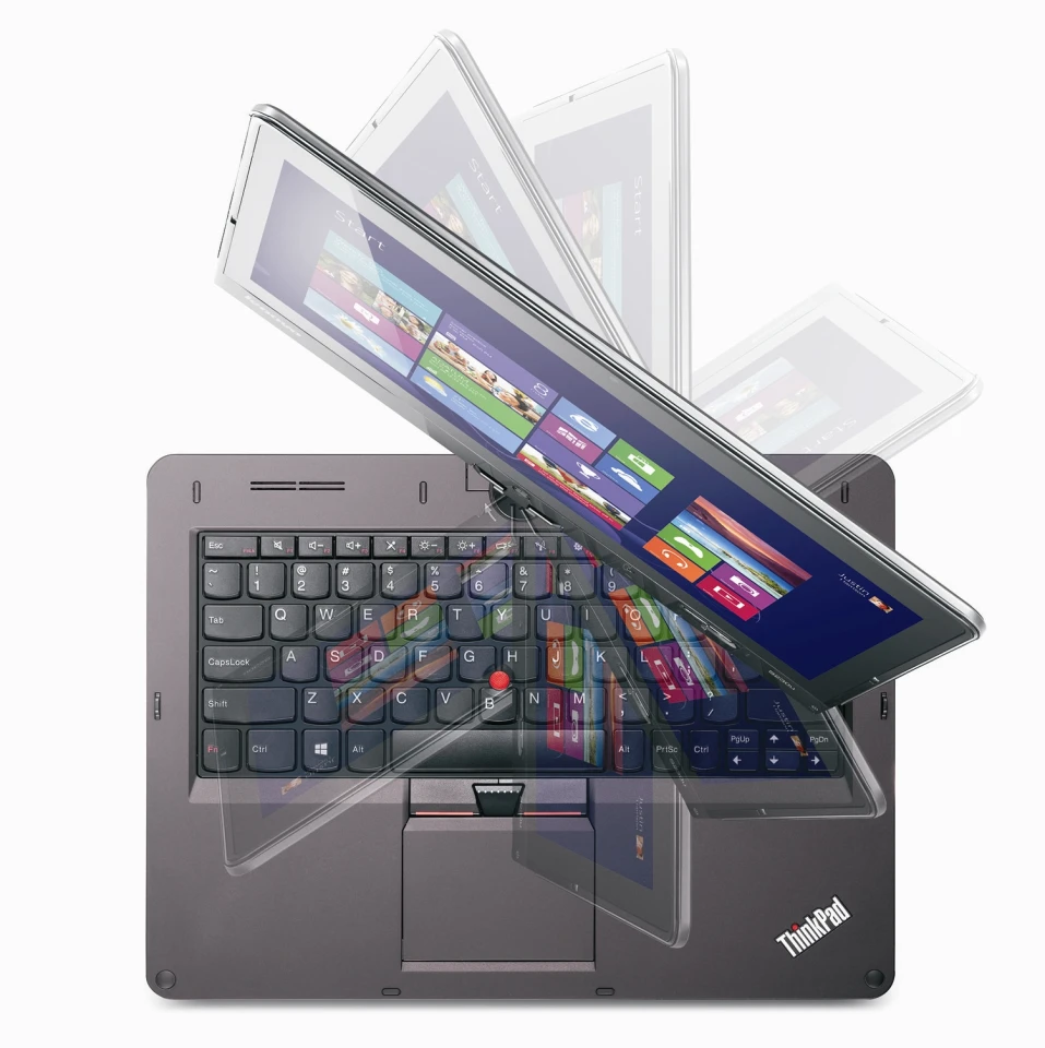 The Twist features a bright 12.5-inch Corning Gorilla Glass IPS multitouch display that can be rotated and twisted around a central hinge
