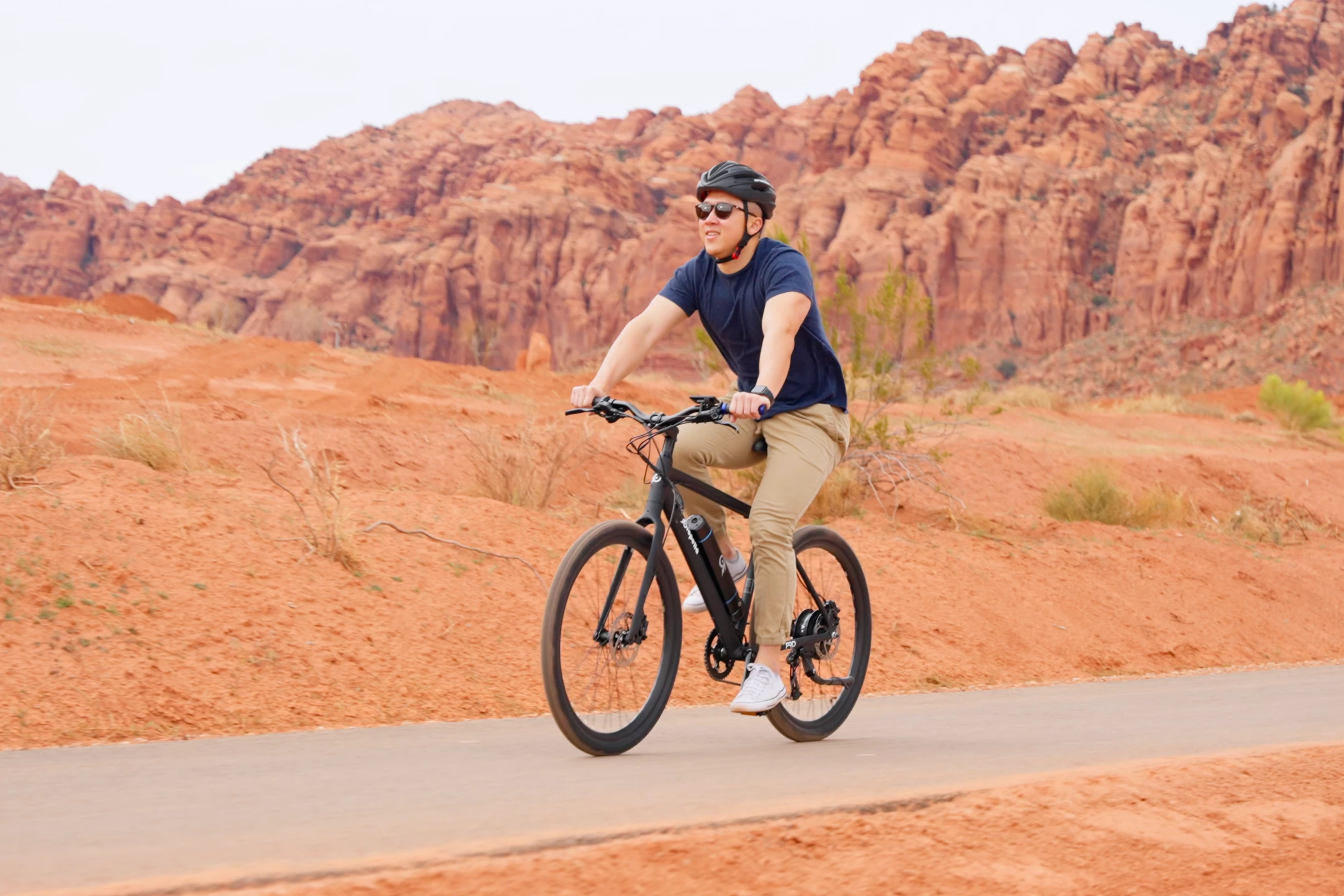 The 2-inch-wide CST tires can roll on city streets or moderate trails