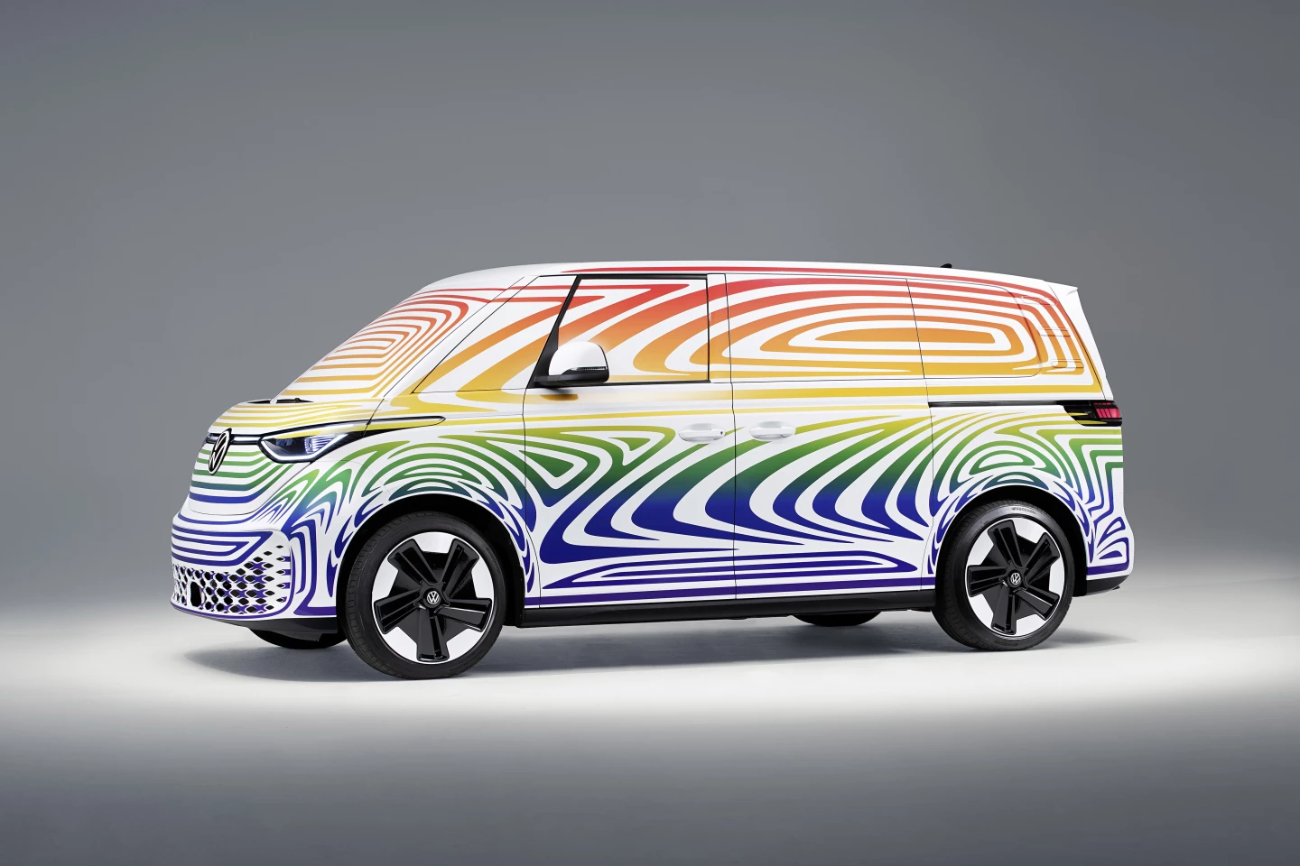 The ID. Buzz shows a little bit of nose, but designers strived to maintain a look true to the concept and the original T1 van