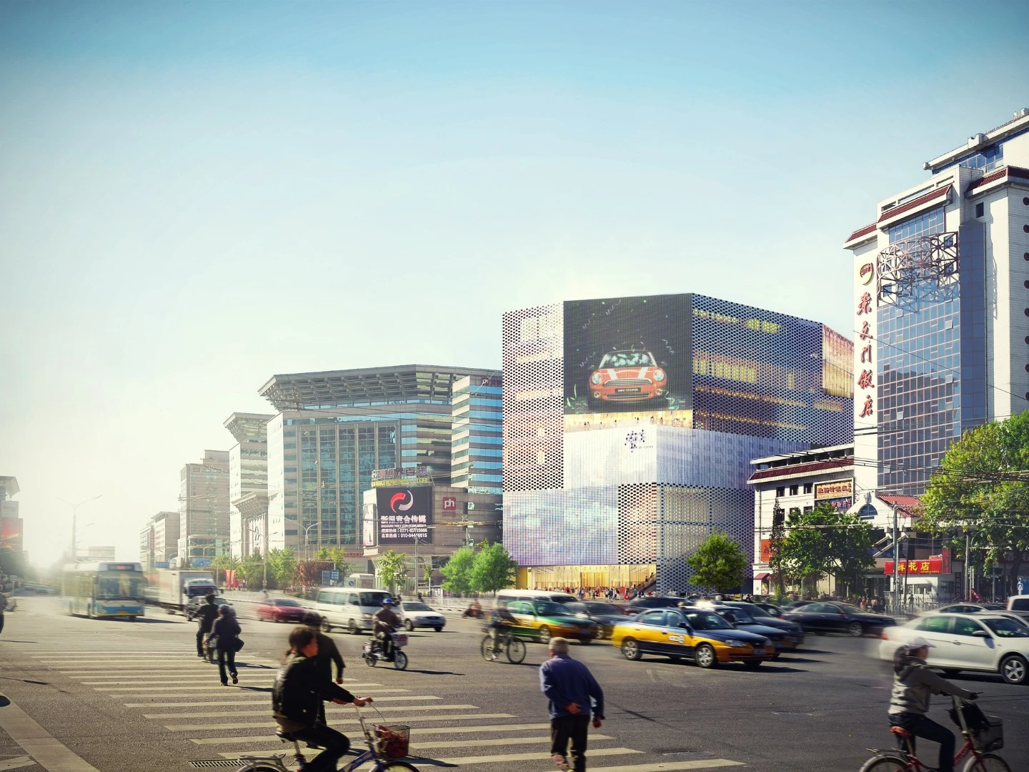 Its interior will comprise a total floorspace of 44,000 sq m (473,612 sq ft) and feature primarily retain spaces at its lower levels, with restaurants, bars and an elevated lobby upstairs