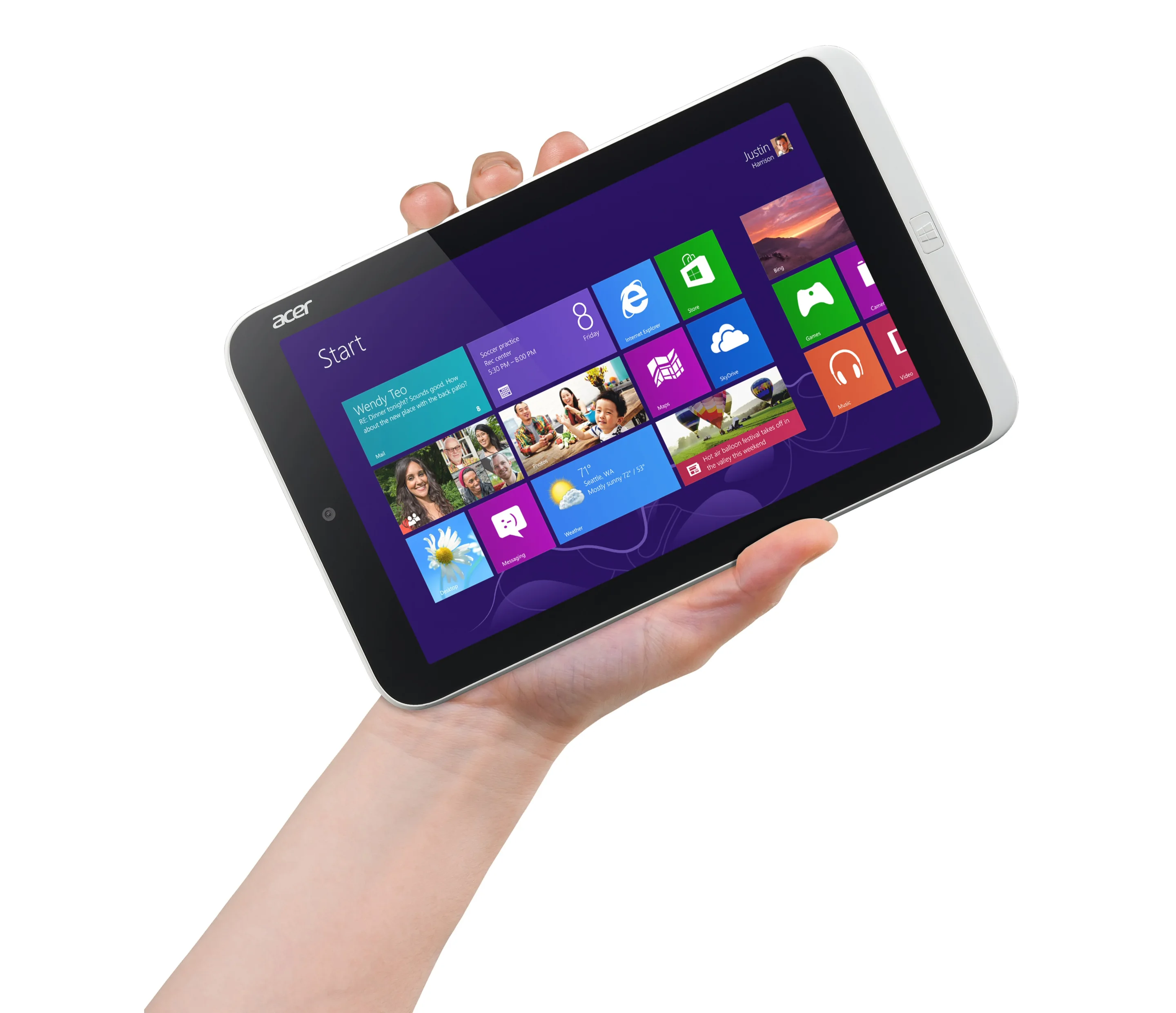 The Acer Iconia W3 8.1-inch tablet running Windows 8