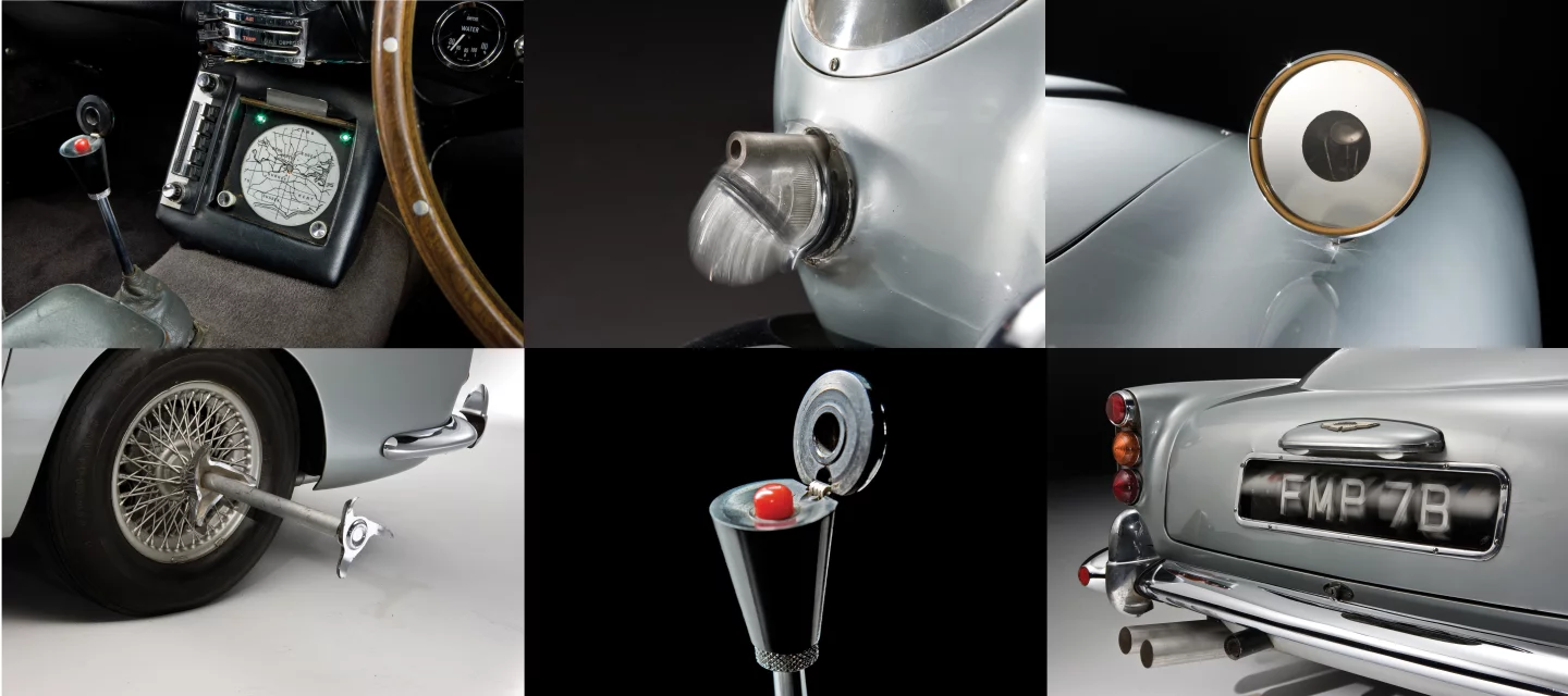 James Bond's Aston Martin DB5 from the films Goldfinger and Thunderball was sold by RM Auctions for US$4,620,000 in 2010. Image: Darin Schnabel / RM Auctions