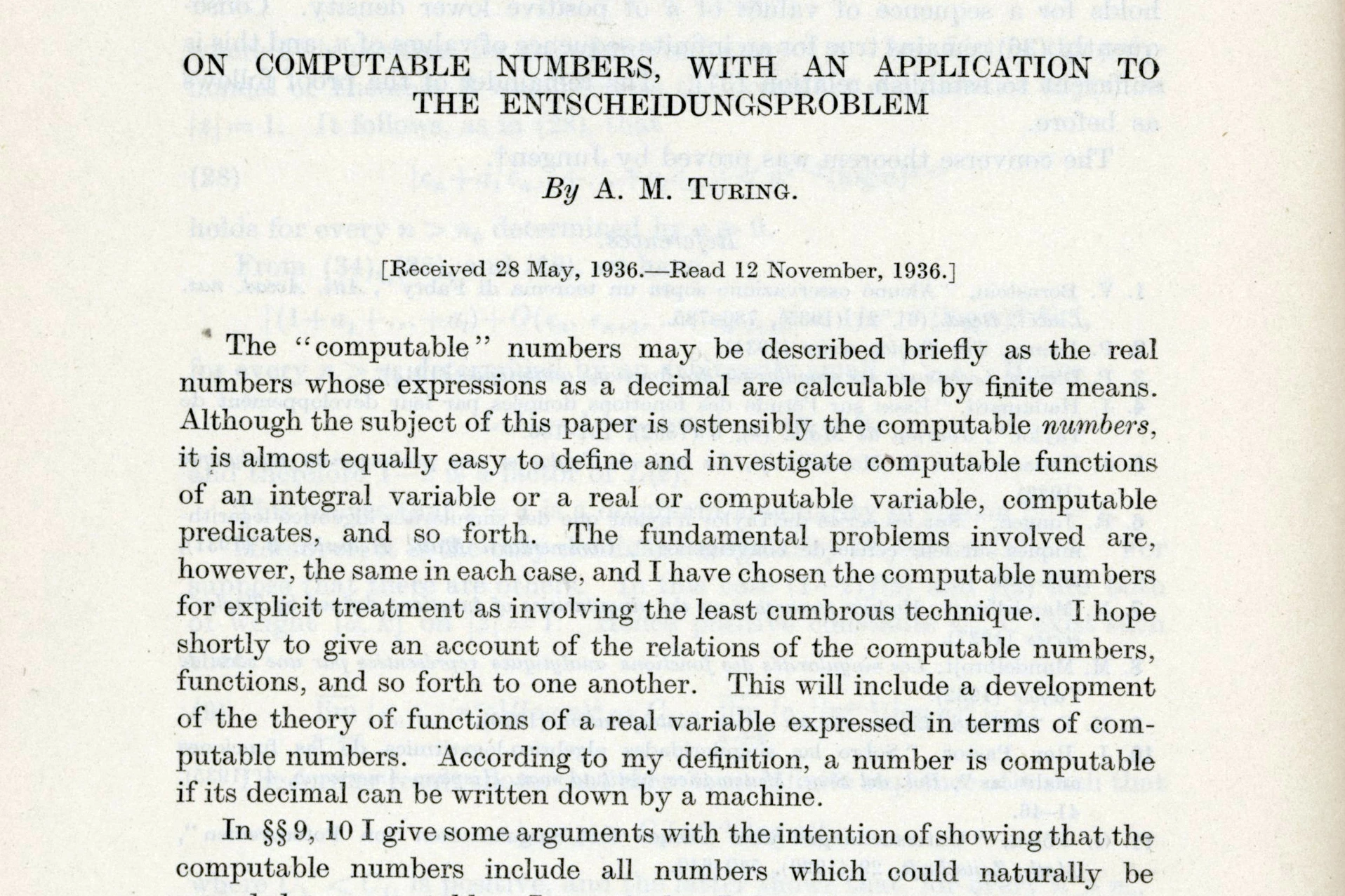 This copy of "On Computable Numbers” (1936) by Alan Turing was sold for £200,000 ($264,520) at Christie's on 15 December 2021