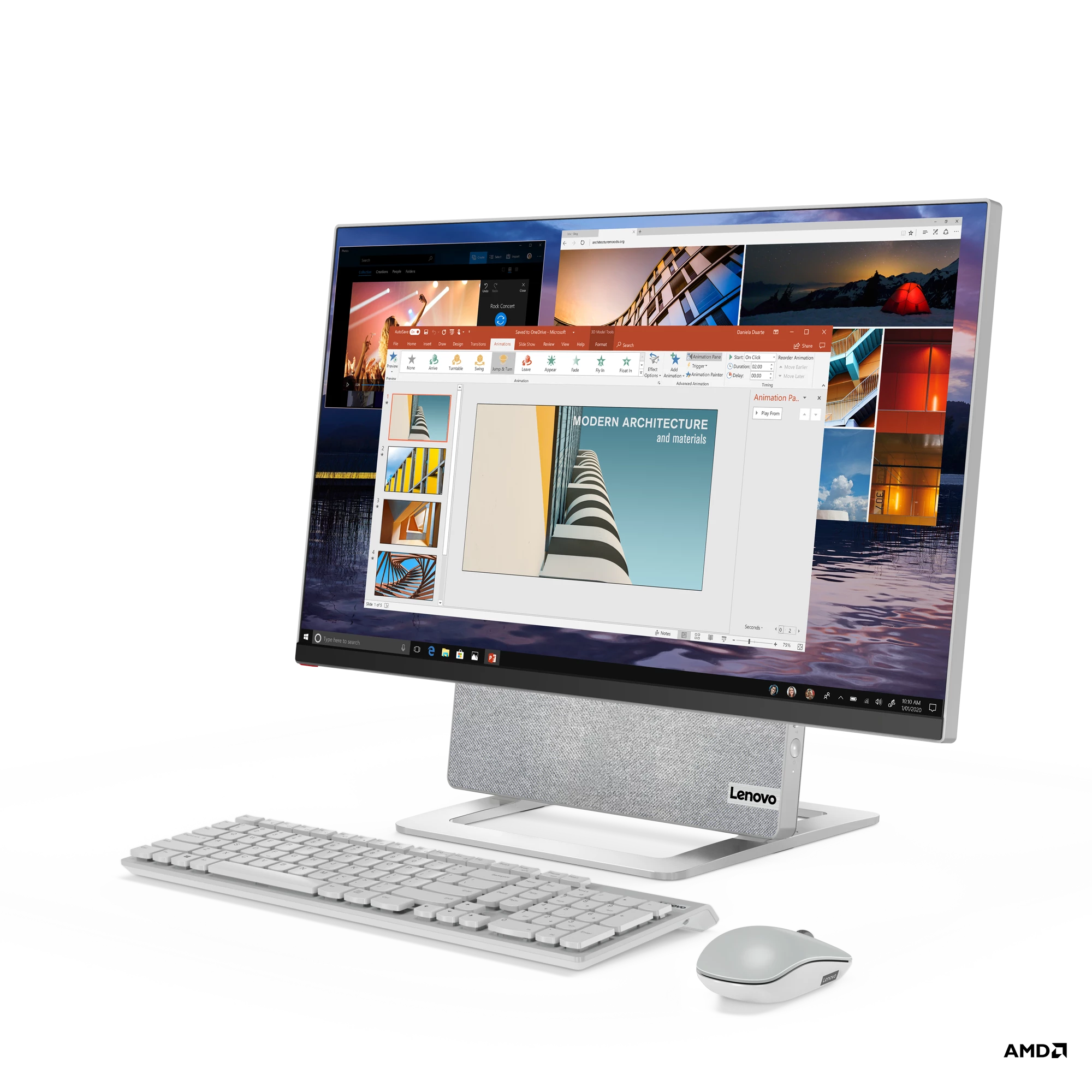 The Yoga AIO 7 comes bundled with a wireless keyboard and mouse