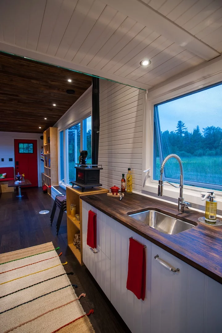 Another view of the kitchen in the Greenmoxie Tiny House