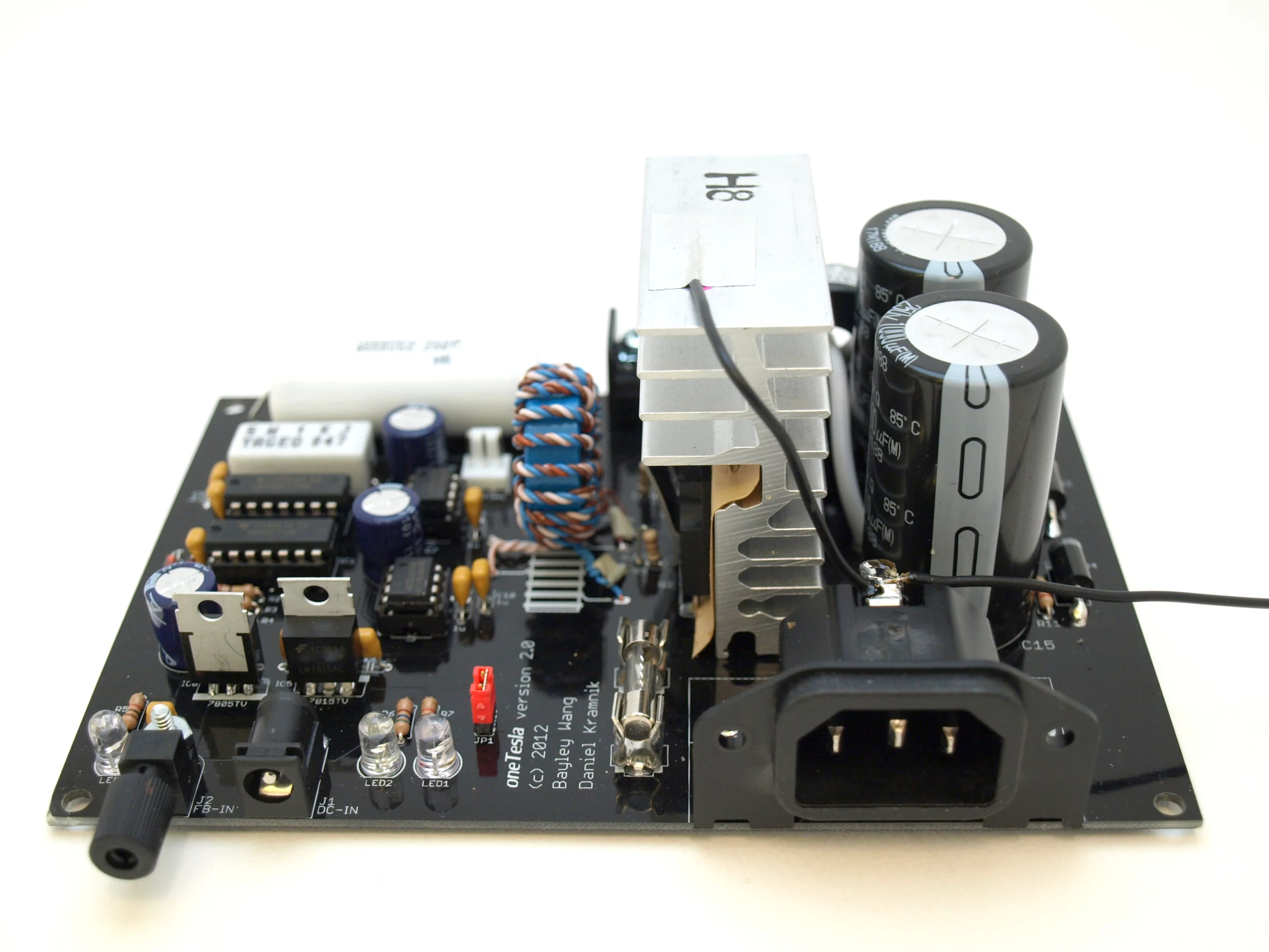 Side view of the main board with all components in place
