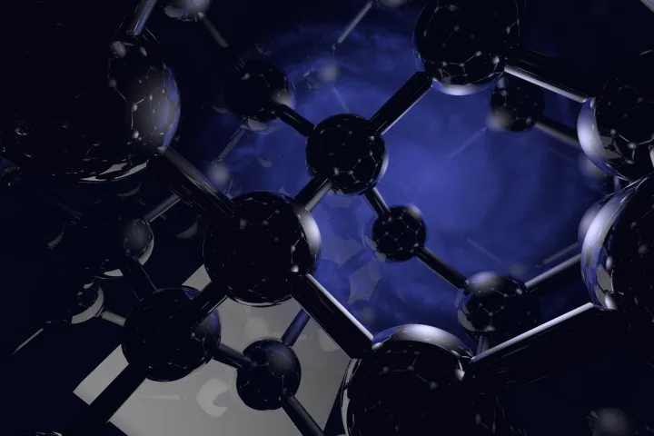 Artist's impression of an electron wave in a crystal of nuclear-spin-free silicon-28 atoms (Image: Dr Stephanie Simmons, UNSW)