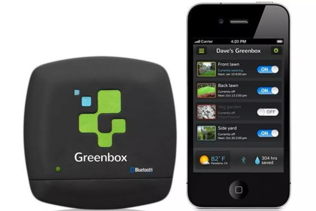 Greenbox is an iOS-controlled irrigation system that uses local weather data to determine and set customized watering programs (Image: 22seeds)