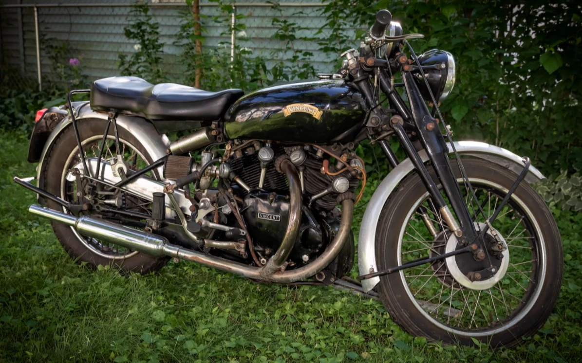 This 1953 Vincent Black Shadow sold for $82,500 as Lot S134 at Mecum Auctions' Las Vegas sale on Saturday, 29 January 2022