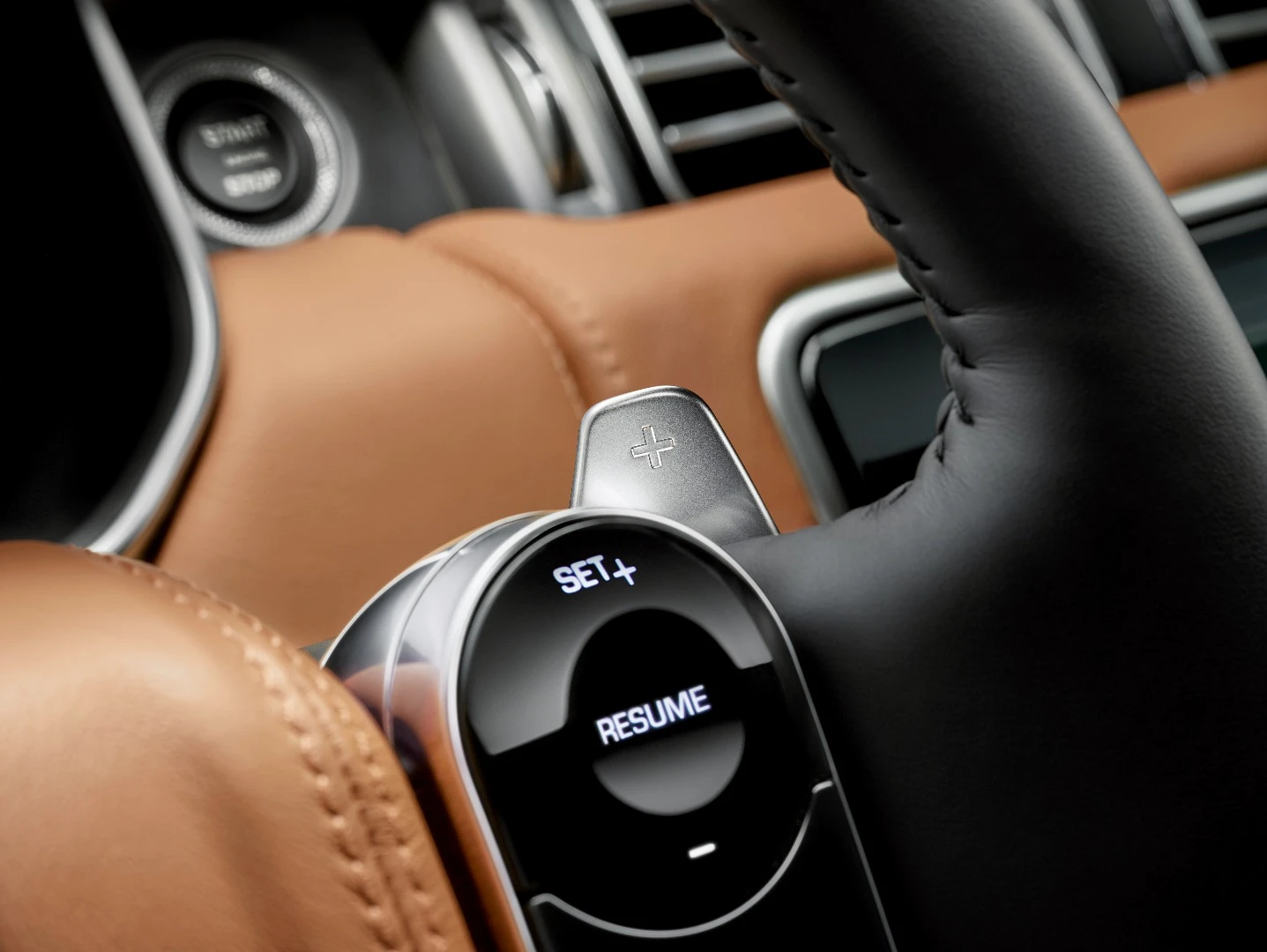 Interior detail of the Range Rover P400e plug-in hybrid