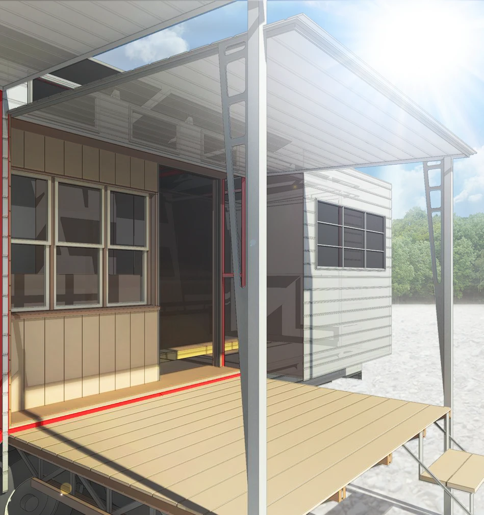 A rainwater collection and purification system, combined with a water recycling system handles all water needs, while a solar panel array is said to produce 2,000 kWh