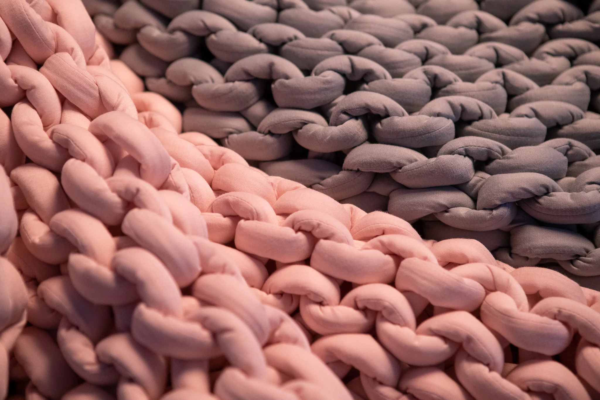 Nuzzie Knit is filled with a high-density fiber called DuraFill, which spreads the weight out more evenly