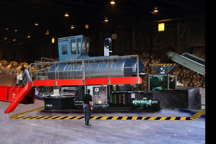 A mock-up of an industrial-scale version of The Muncher, a prototype system that rapidly converts municipal organic waste into compost (Image: Ecologico-Logic)