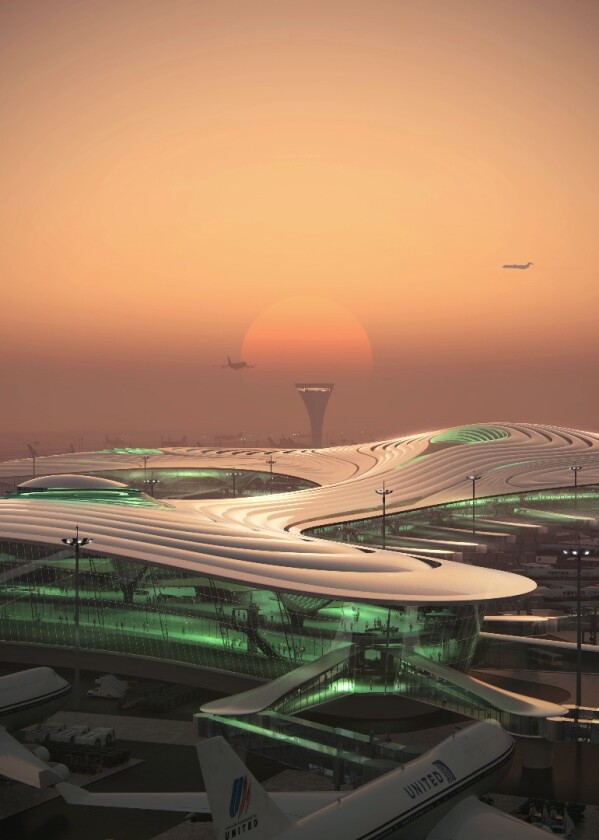 "While the massiveness of the terminal is inevitable, MAD’s design manages to establish an architectural program that is human-scale, and provides a multi-sensory experience that is also efficient and energy saving," says the firm