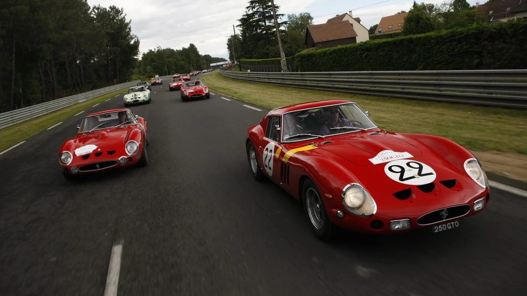 A king's ransom of Ferraris (including 20 Ferrari 250s, four Californias and four GTOs) recently assembled for a rally called “Le 250 Tornano a Casa”, with the final destination being Maranello. This pic was snapped at the 2014 Le Mans Classic. Image: Ferrari