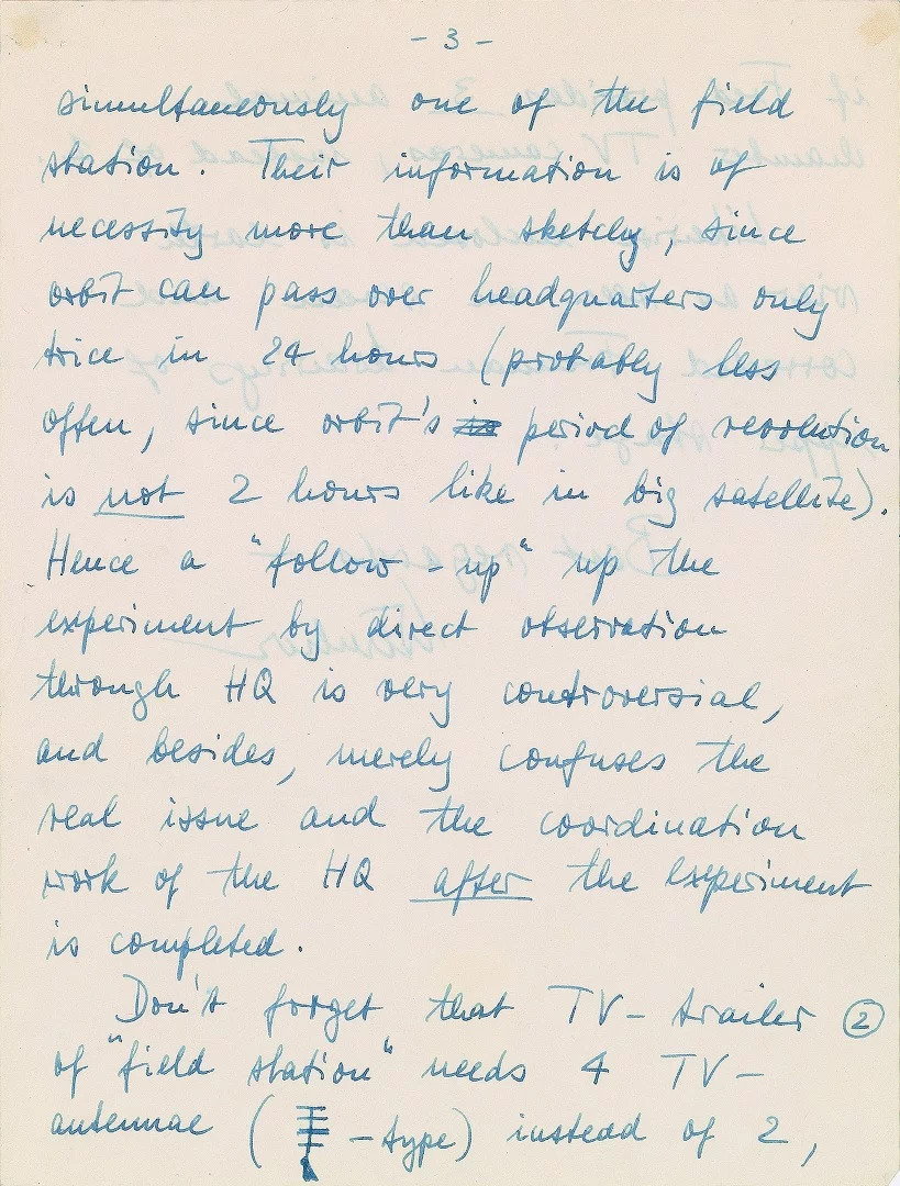 Letter from von Baun suggesting how to make illustrations of space computers more believable p6