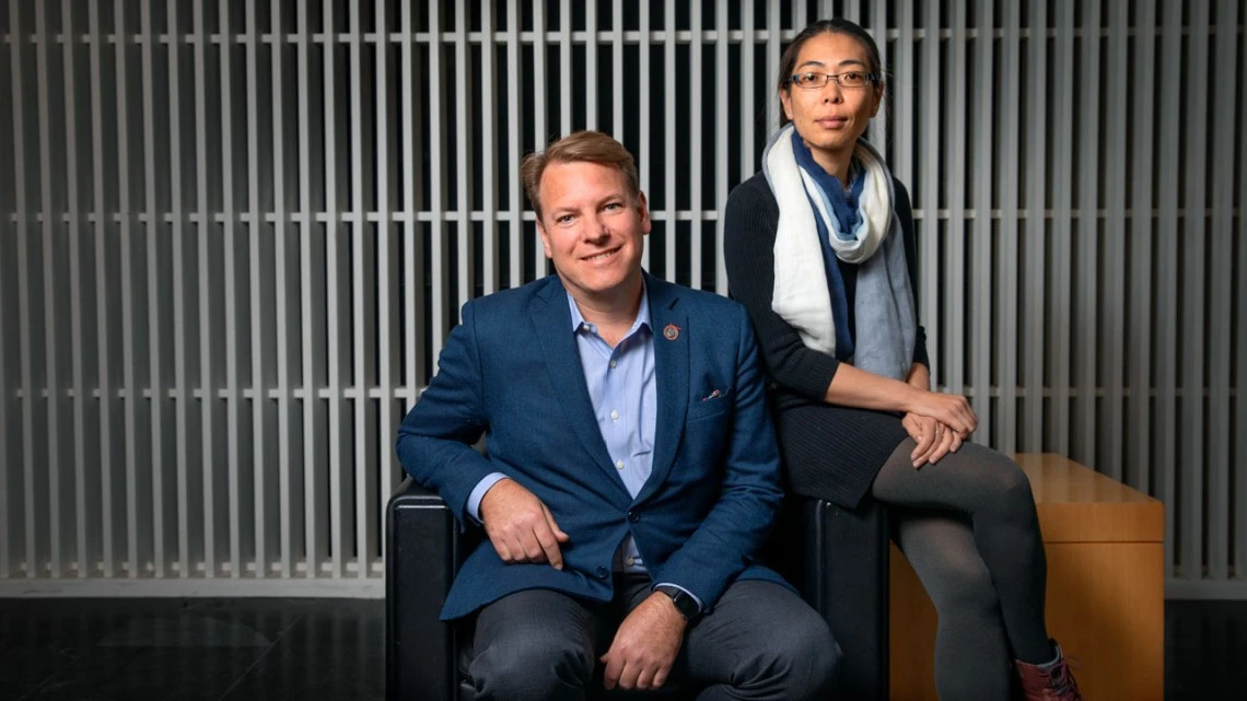 Chris Schaffer, left, and Nozomi Nishimura, associate professors in the Meinig School of Biomedical Engineering, are behind promising new research into Alzheimer’s