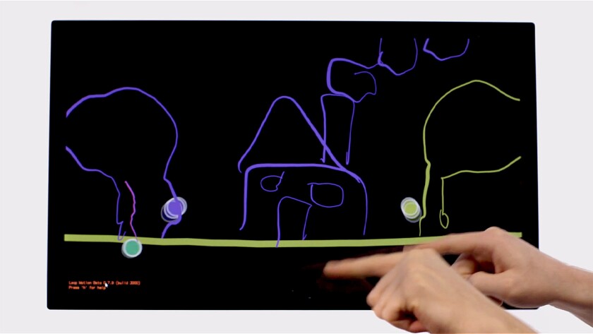 Leap allows for two handed multitouch gestures