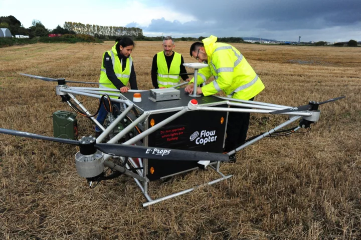 Flowcopter is beginning to flight-test the world's first hydraulically propelled drone