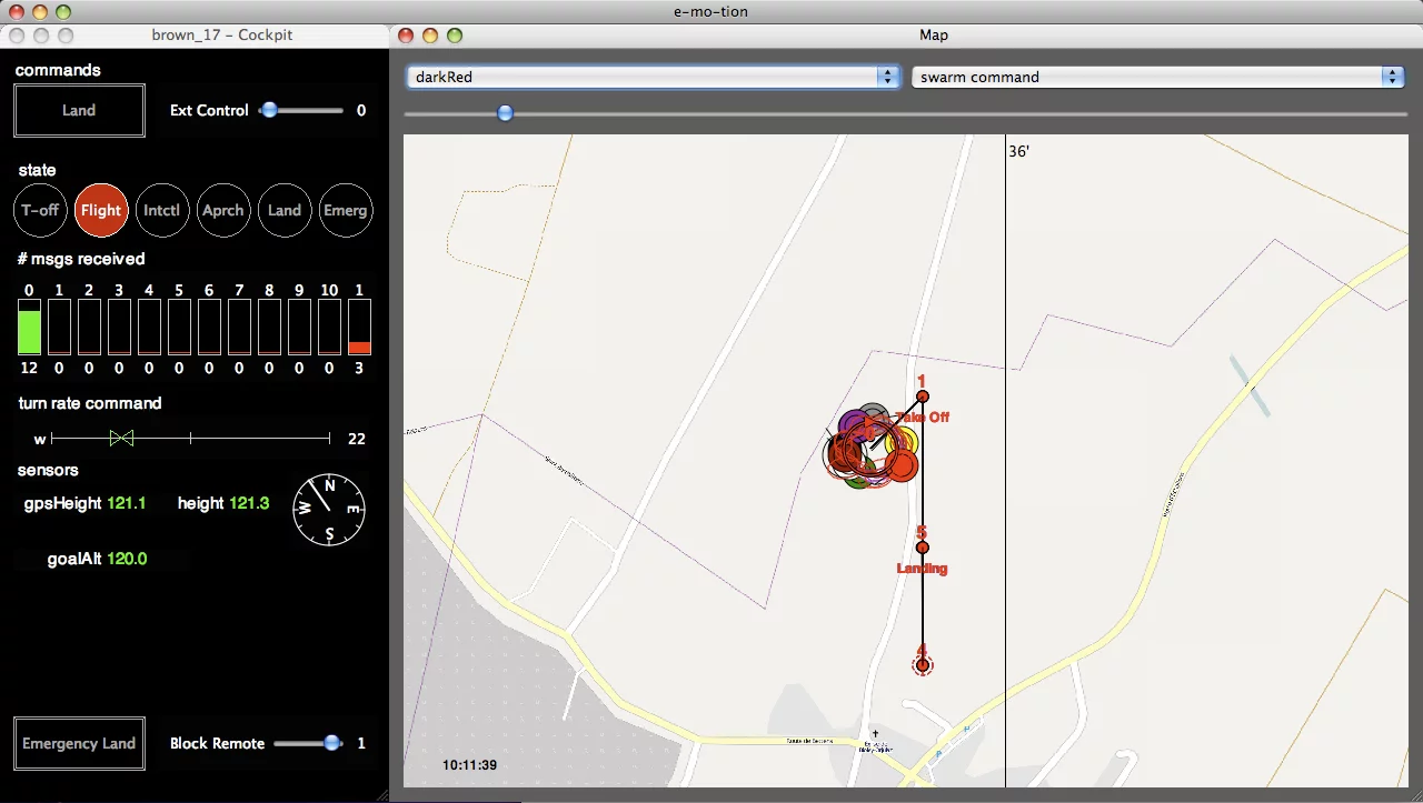 The SMAVNET robots can be controlled and monitored on a PC