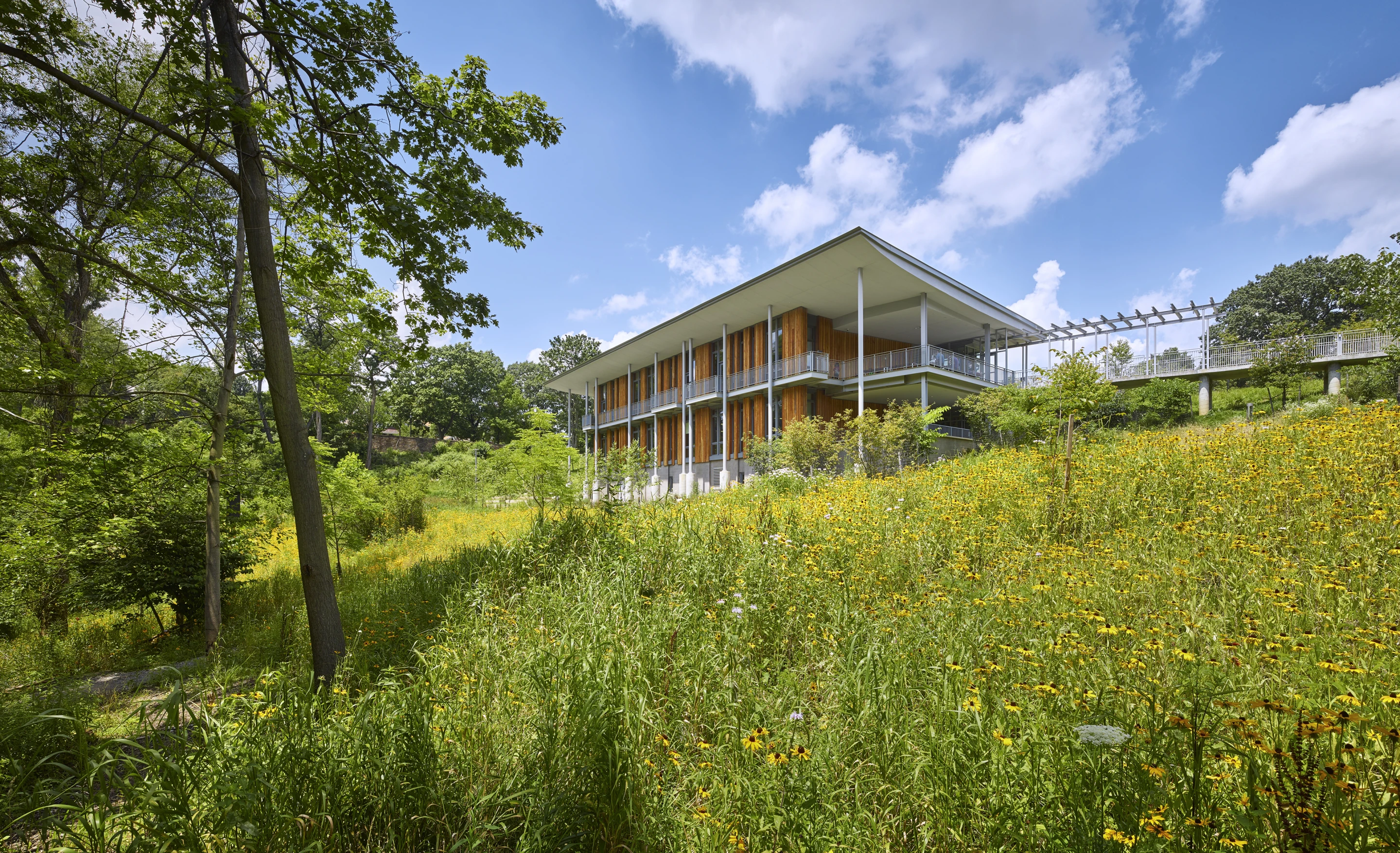 Frick Environmental Center was designed by Bohlin Cywinski Jackson and is a center for environmental education. The building also received the Top Ten Plus Award, which honors exemplary post-occupancy performance