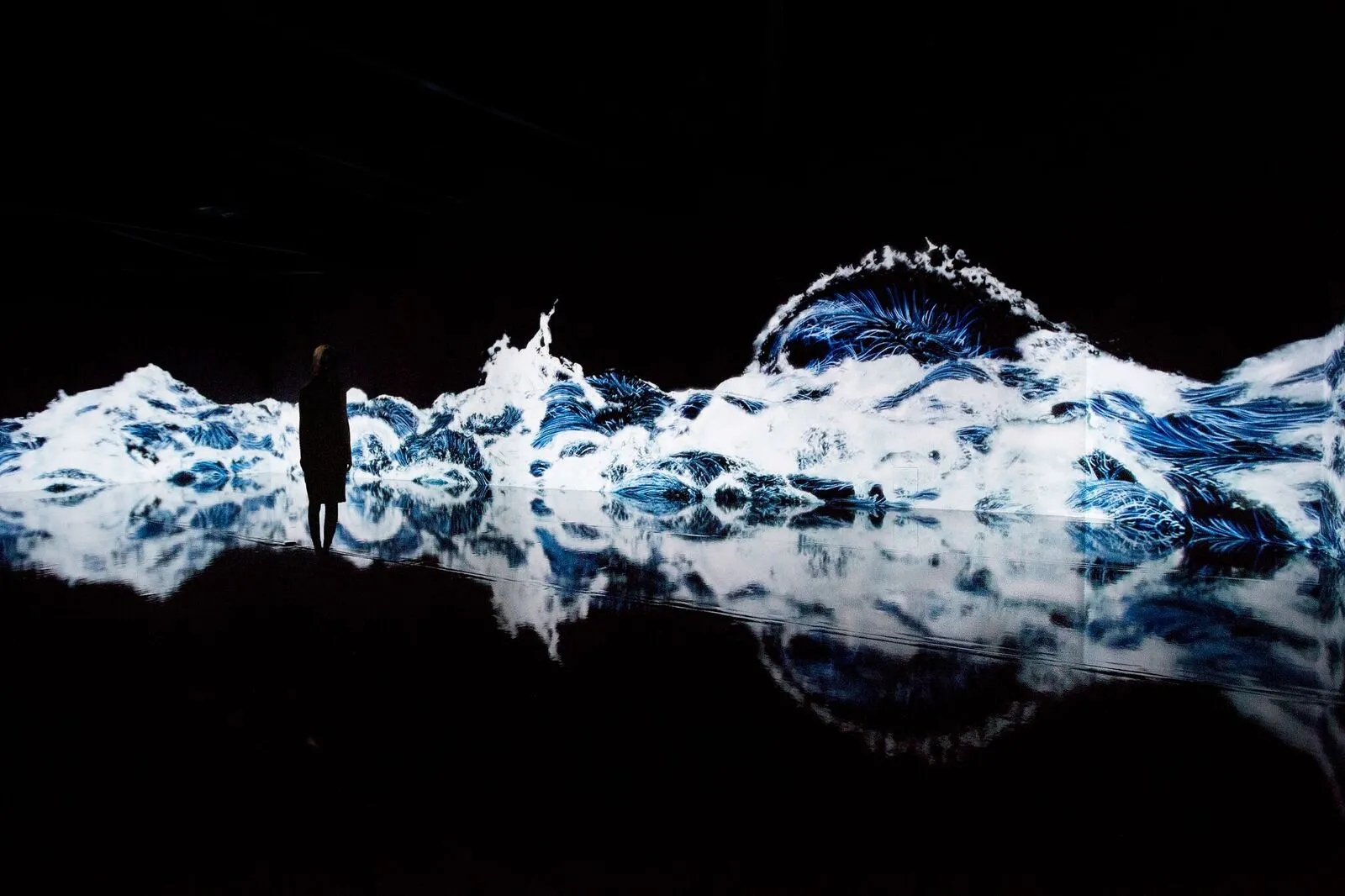 An exhibition entitled Massless from Tokyo-based digital art collective TeamLab at the Amos Rex museum in Helsinki